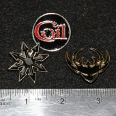 Set Of 3 Enamel & Metal Badge Pin Chaos Star Logo